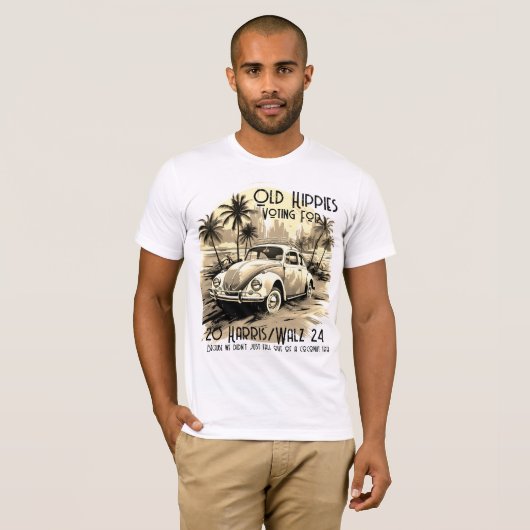 Oude Hippies voor Harris/Walz T-shirt (Voorkant volledig)