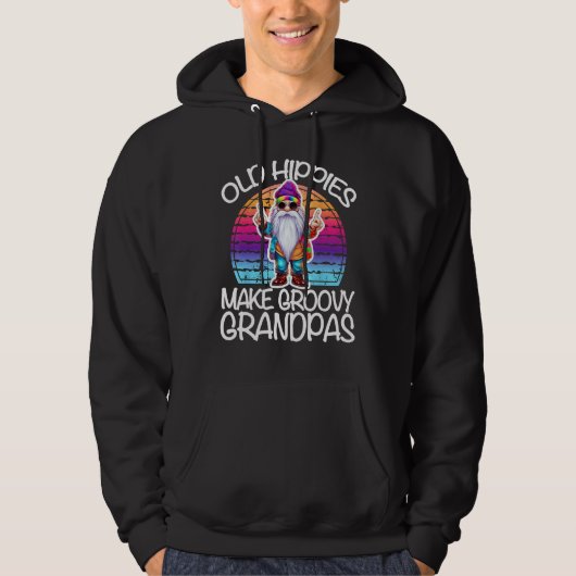 Oude hippies worden groovy grootvaders Retro 70s Hoodie (Voorkant)