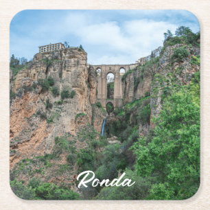 Oude historische brug in Ronda, Spanje Kartonnen Onderzetters