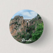 Oude historische brug in Ronda, Spanje Ronde Button 3,2 Cm (Voorkant)