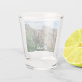 Oude historische brug in Ronda, Spanje Shot Glas (Achterkant)