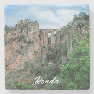 Oude historische brug in Ronda, Spanje Stenen Onderzetter