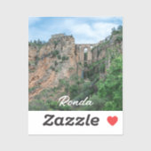 Oude historische brug in Ronda, Spanje Sticker (Vel)