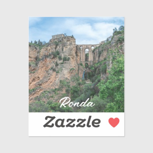 Oude historische brug in Ronda, Spanje Sticker (Vel)