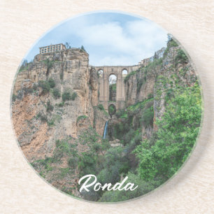Oude historische brug in Ronda, Spanje Zandsteen Onderzetter