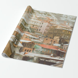 Oude historische gebouwen van Tbilisi. Kaukasus re Cadeaupapier