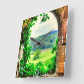 Oude historische sites, Castle Ruins of Britain Vierkante Klok (Hoek)