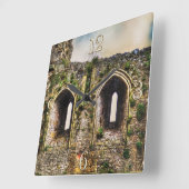 Oude historische sites, Castle Ruins of Britain Vierkante Klok (Hoek)