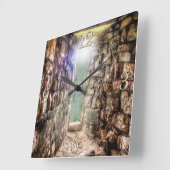 Oude historische sites, Castle Ruins of Britain Vierkante Klok (Hoek)