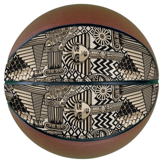 Oude Historische Symbolen Tattoo stijl Basketbal (Voorkant)