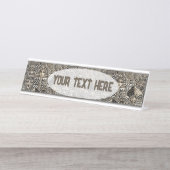 Oude Historische Symbolen Tattoo stijl Bureau Naambordje (Voorkant)