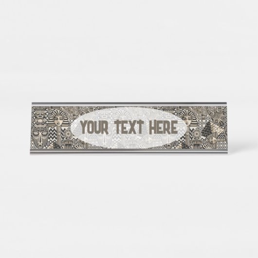 Oude Historische Symbolen Tattoo stijl Bureau Naambordje (Voorkant)