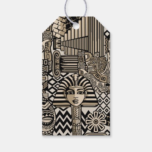 Oude Historische Symbolen Tattoo stijl Cadeaulabel (Voorkant)