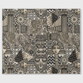 Oude Historische Symbolen Tattoo stijl Cadeaupapier (Vlak)