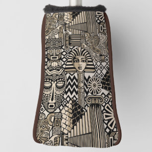 Oude Historische Symbolen Tattoo stijl Golfheadcover