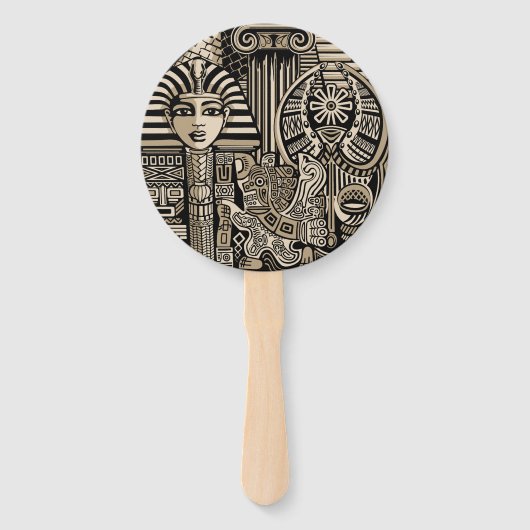 Oude Historische Symbolen Tattoo stijl Handwaaier (Achterkant)