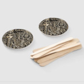 Oude Historische Symbolen Tattoo stijl Handwaaier (Niet-gemonteerd)