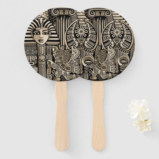 Oude Historische Symbolen Tattoo stijl Handwaaier (Voorkant en achterkant)