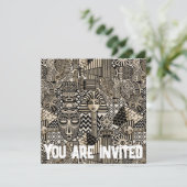 Oude Historische Symbolen Tattoo stijl Kaart (Staand voorkant)