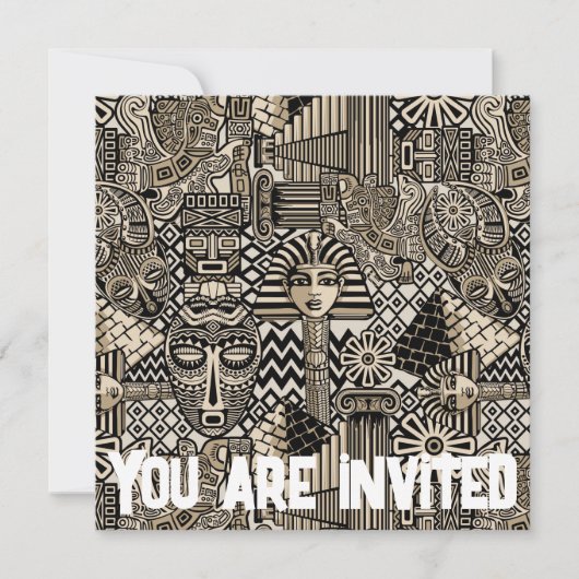 Oude Historische Symbolen Tattoo stijl Kaart (Voorkant)