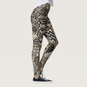 Oude Historische Symbolen Tattoo stijl Leggings (Rechts)