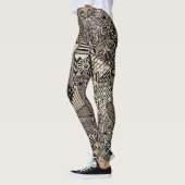 Oude Historische Symbolen Tattoo stijl Leggings (Links)