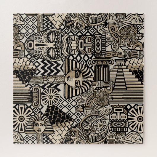 Oude Historische Symbolen Tattoo stijl Legpuzzel (Horizontaal)