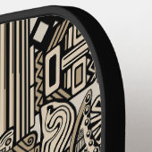 Oude Historische Symbolen Tattoo stijl Pickleball Paddle (Links Detail)