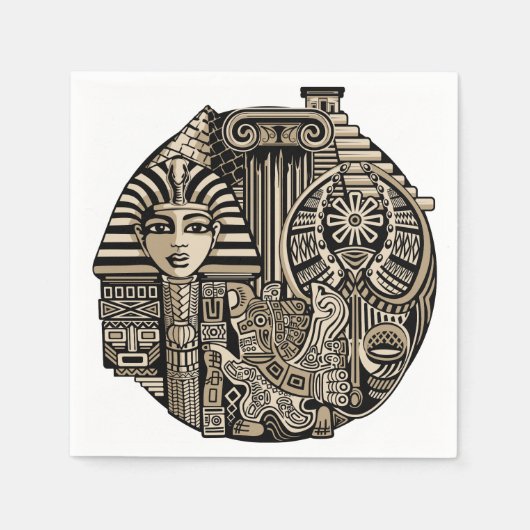 Oude Historische Symbolen Tattoo stijl Servet (Voorkant)