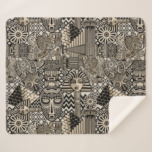 Oude Historische Symbolen Tattoo stijl Sherpa Deken