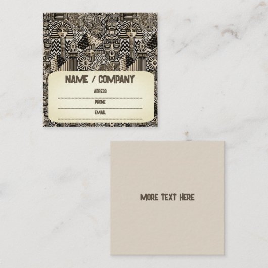 Oude Historische Symbolen Tattoo stijl Vierkante Visitekaartje (Voorkant / Achterkant)