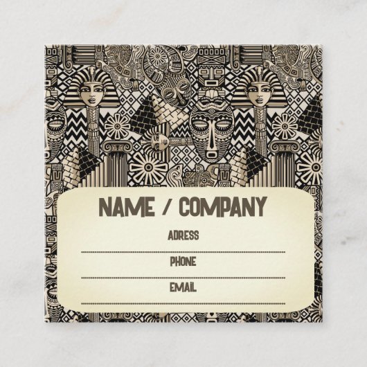 Oude Historische Symbolen Tattoo stijl Vierkante Visitekaartje (Voorkant)