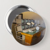 oude historische tv-studio ronde button 4,0 cm (Voorkant /achterkant)