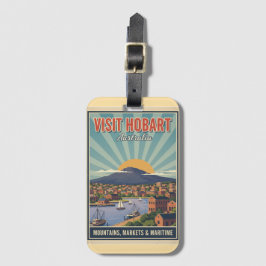 Oude Hobart Tasmanië - Bergen en zee Bagagelabel