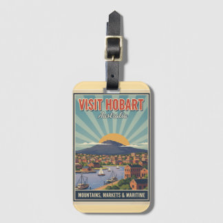 Oude Hobart Tasmanië - Bergen en zee Bagagelabel