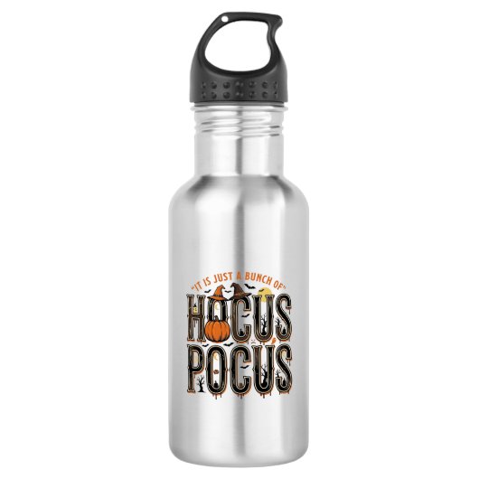 Oude Hocus Pocus Halloween Pompoen Shirt Ontwerp Waterfles (Voorkant)