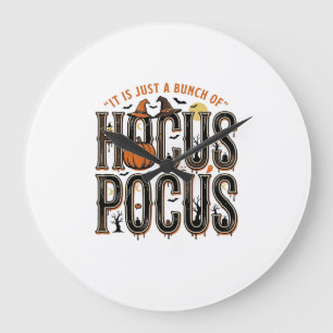 Oude Hocus Pocus Halloween Pompoen T-shirt Ontwerp Grote Klok