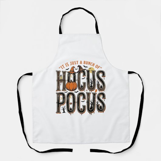 Oude Hocus Pocus Halloween Pompoen T-shirt Ontwerp Schort (Voorkant)