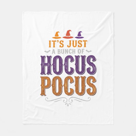 Oude Hocus Pocus Halloween Typografie Ontwerp_1 Fleece Deken (Voorkant)