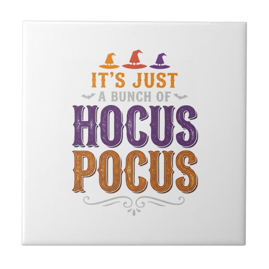 Oude Hocus Pocus Halloween Typografie Ontwerp_1 Tegeltje (Voorkant)