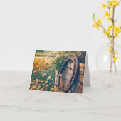 Oude Hoefijzer en wilde bloemen nota Kaart (Gele Bloem)