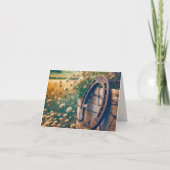 Oude Hoefijzer en wilde bloemen nota Kaart (Voorkant)