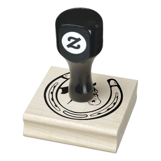 Oude hoefijzer rubberstempel (Stempel)