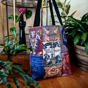 Oude Hoesjes van het Boek (blauw en Bourgogne) Tote Bag