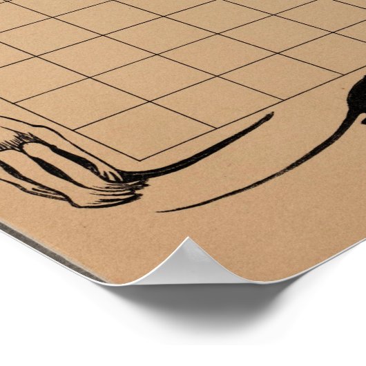 Oude Hollandse kalender vogels blanco Poster (Hoek)