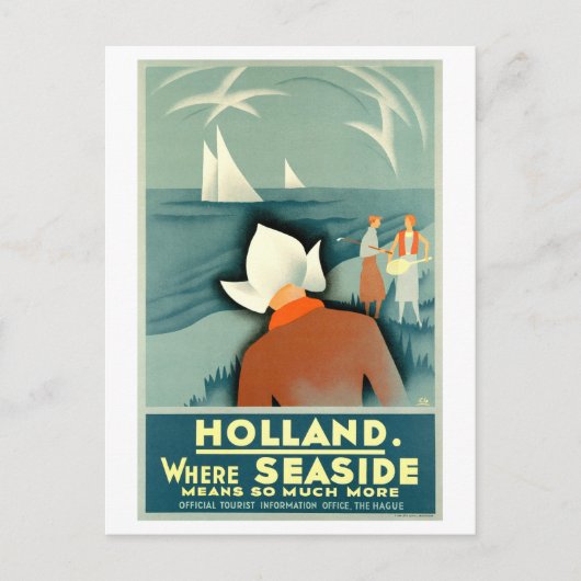 Oude Hollandse Reisposter Briefkaart (Voorkant)