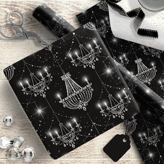 Oude Hollywood B & W kroonluchters ID1108 Cadeaupapier