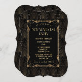 Oude Hollywood Charme Gatsby Nieuwjaarsfeest Kaart (Voorkant / Achterkant)