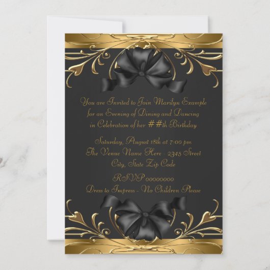 Oude Hollywood Glamour Art Deco verjaardagsfeestje Kaart (Achterkant)