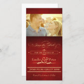 Oude Hollywood Poster Rood & Goud Save the Date (Voorkant / Achterkant)